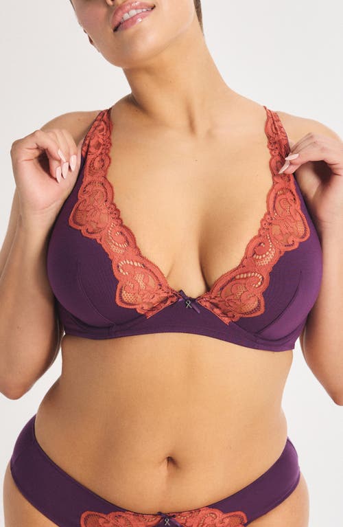 Savage X Fenty Swirly Girly Unlined Plunge Bra In Purple