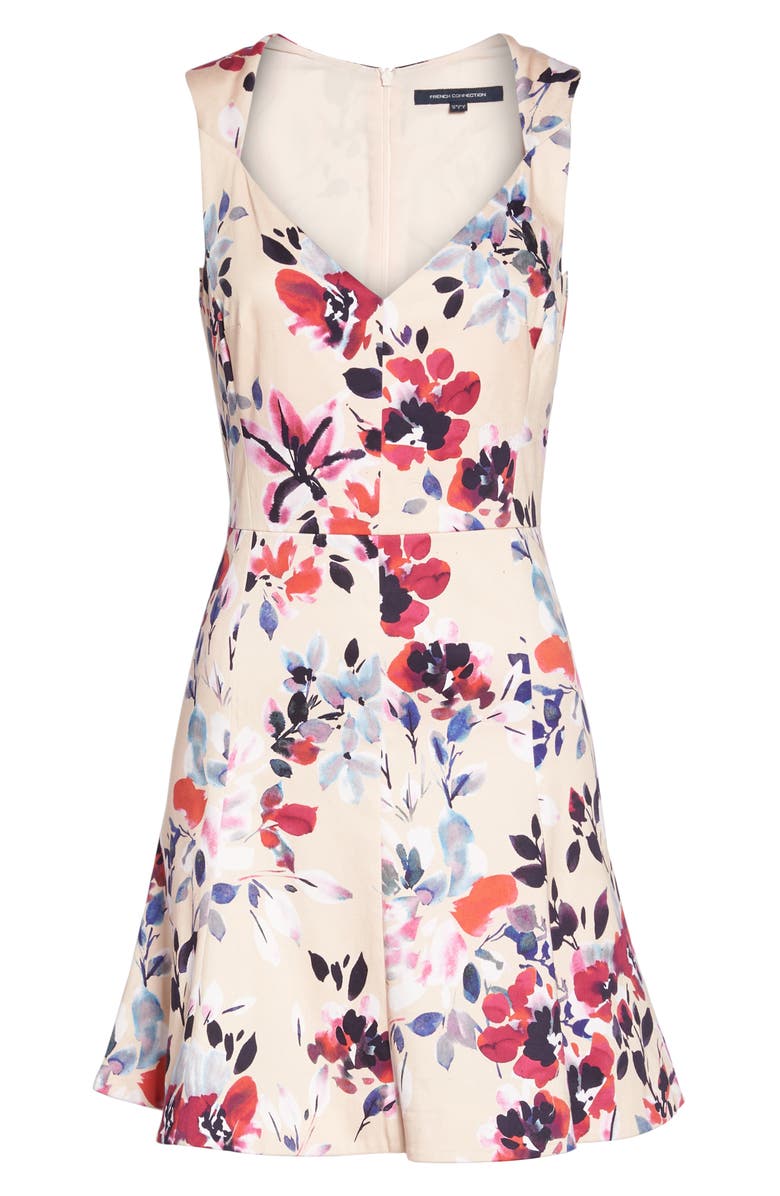 French Connection Linosa Fit & Flare Dress, Alternate, color,