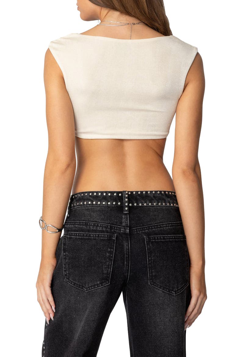 Summit Ruched Crop Top, Alternate, color, CREAM