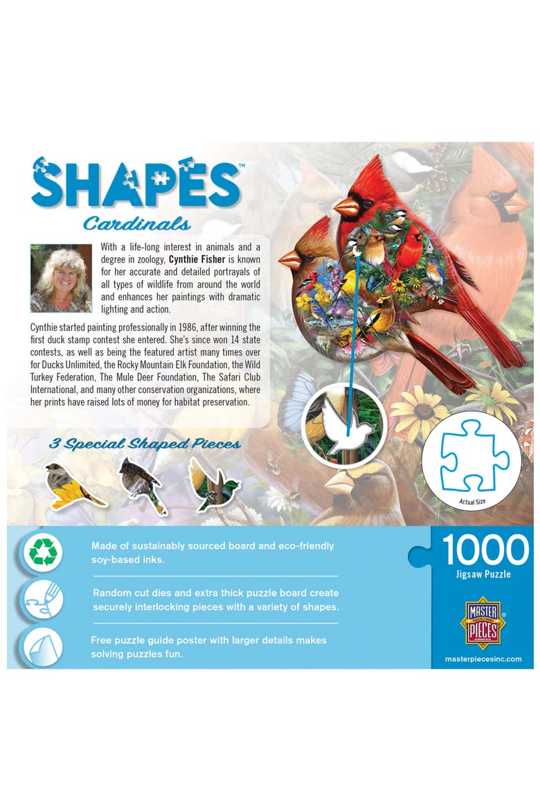 Cardinals 1000 Piece Shaped Puzzle, Alternate, color, Multicolor