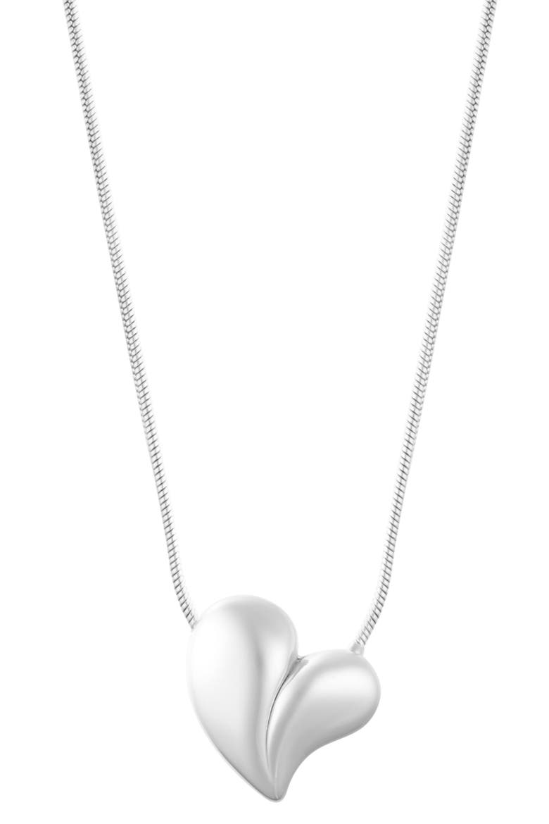 Water Resistant Heart Pendant Necklace, Main, color, SILVER