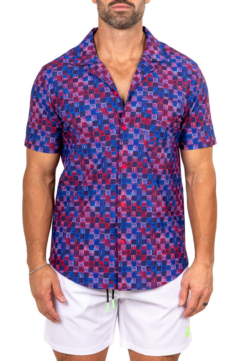 Marthy Purple Camp Shirt, Main, color, PURPLE