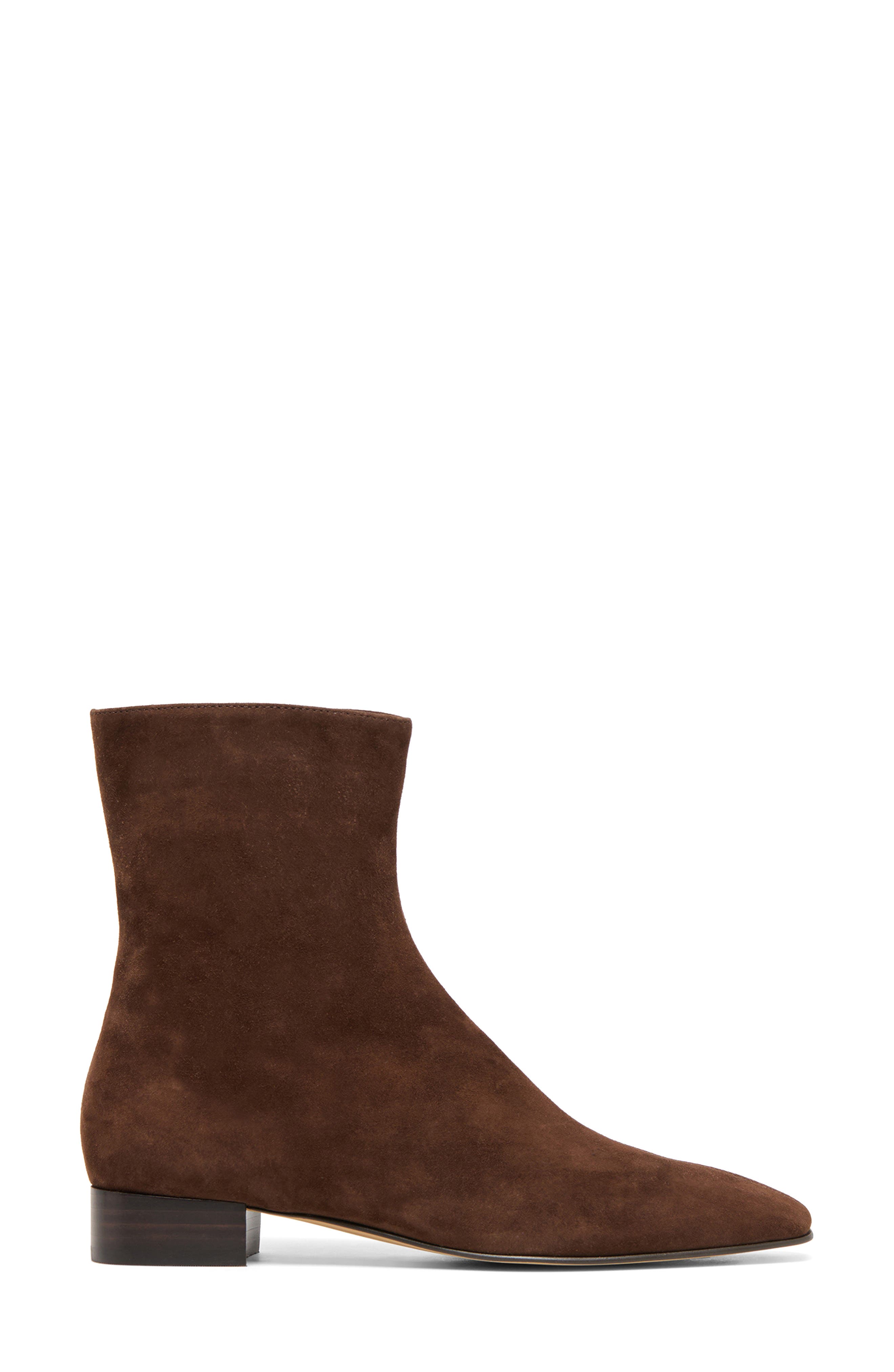 Tarine Bootie, Alternate, color, DARK BROWN SUEDE