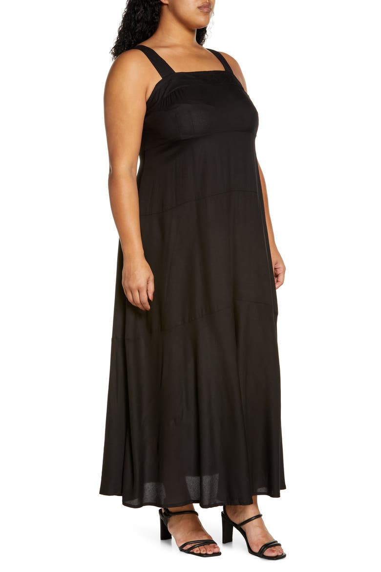 Sleeveless Tiered Maxi Dress, Alternate, color, RICH BLACK