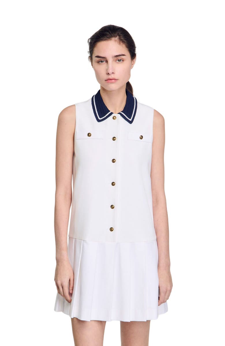 SANDRO Mini dress with contrasting collar, Alternate, color,