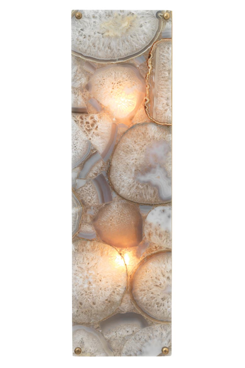 Adeline Rectangle Wall Sconce, Agate Resin and Antique Brass, Alternate, color, Lavender
