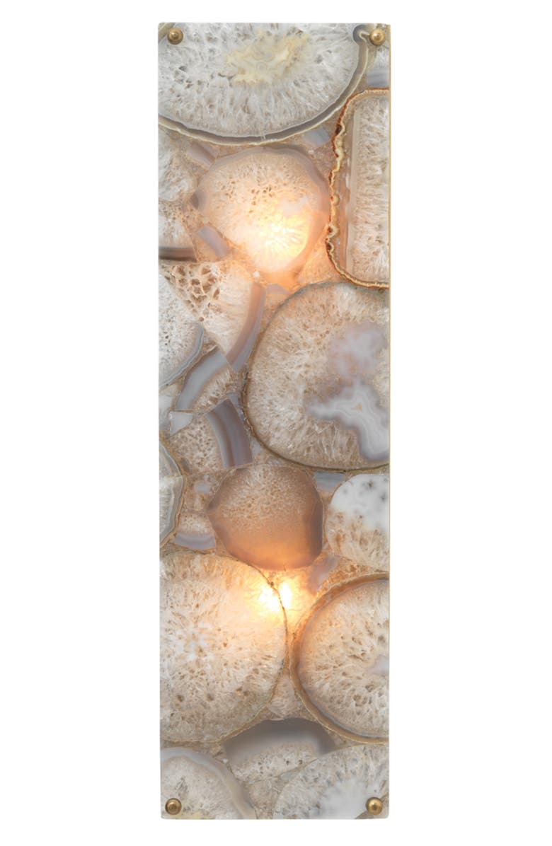 JAMIE YOUNG Adeline Rectangle Wall Sconce, Agate Resin and Antique Brass, Alternate, color, Lavender