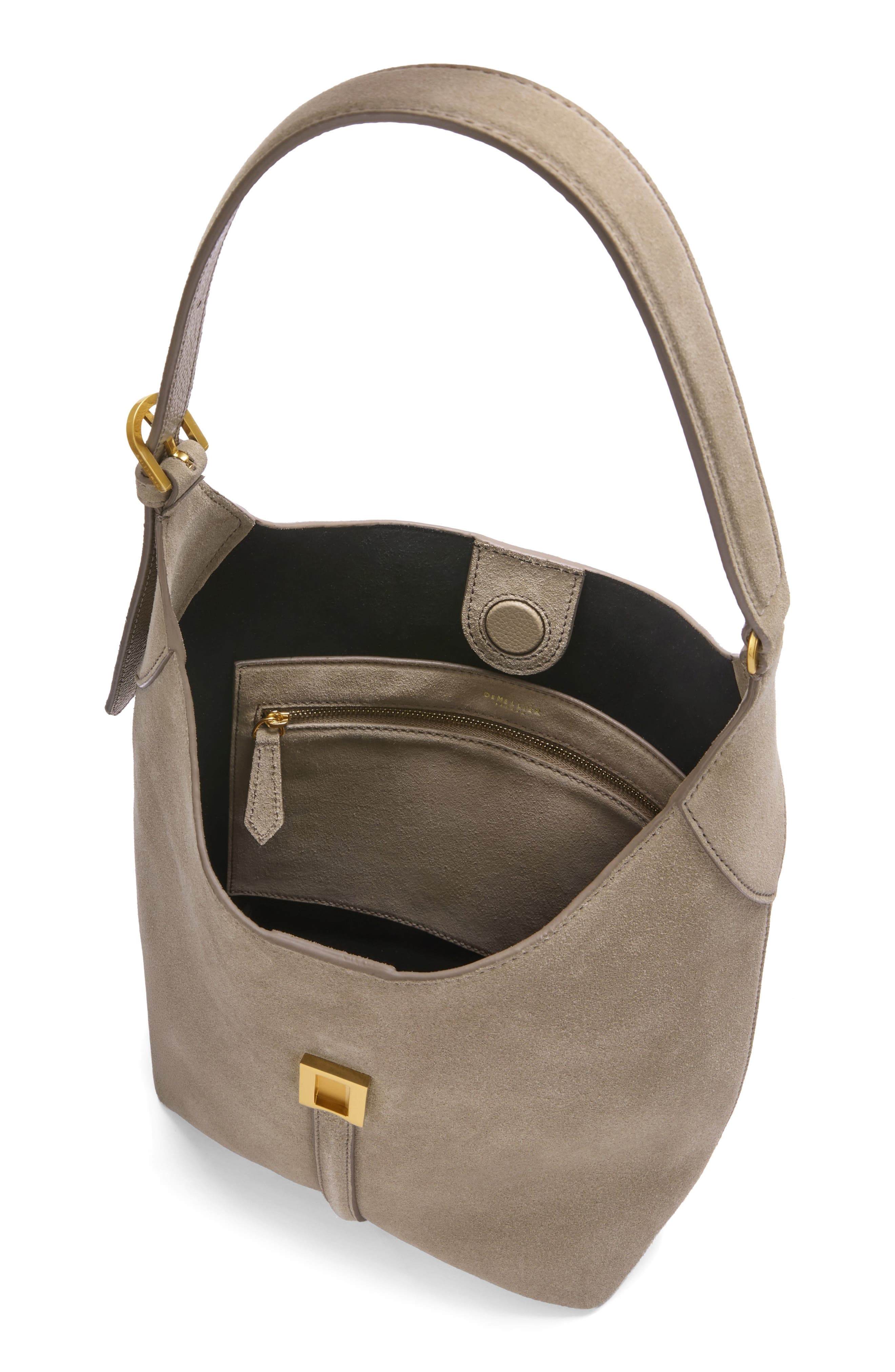 The Siena Leather Bucket Bag, Alternate, color, LIGHT TAUPE