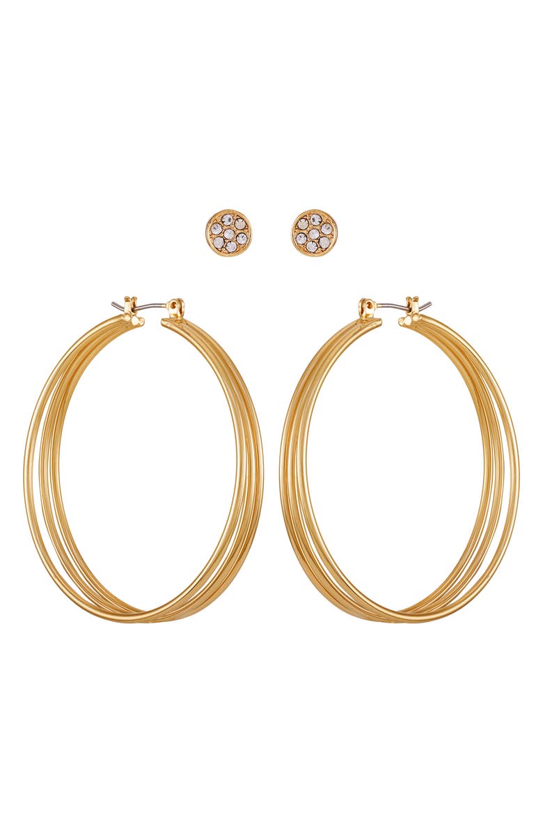 Vince Camuto Set of 2 Earrings, Alternate, color, Gold Tone