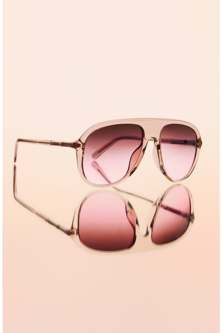 Chart Topper 54mm Aviator Sunglasses, Alternate, color, DOE/ ROUGE GLOW