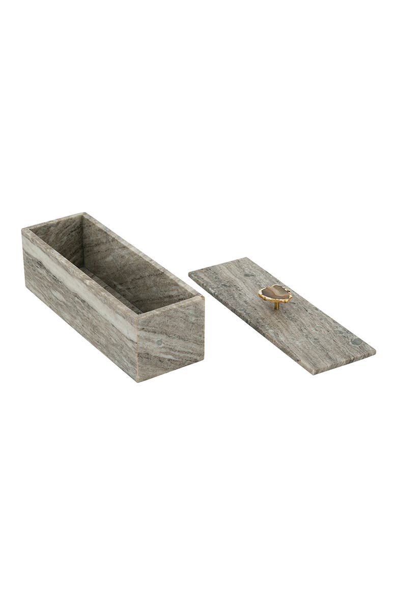 Agate Knob Marble Storage Box, Alternate, color, GRAY/ GOLD HANDL