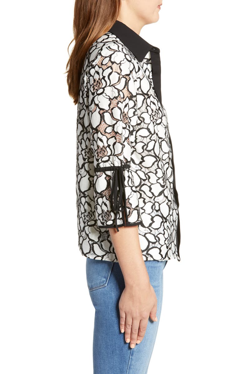 Ming Wang Lace Shirt, Alternate, color, 