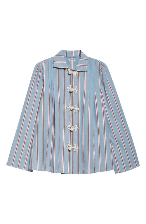 Shop Bode Regatta Stripe Jonas Shirt In Blue Multi