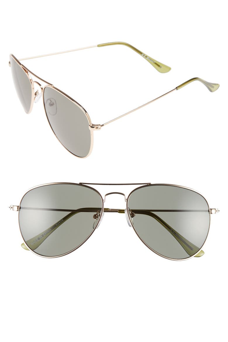 'Chris' 57mm Sunglasses, Main, color, GOLD