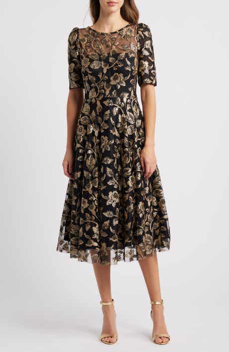 Elbow Sleeve Midi Dress