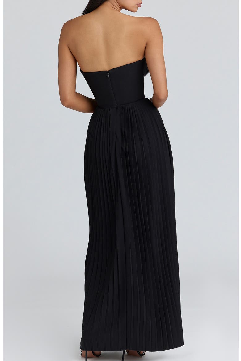 Marcella Pleated Georgette Dress, Alternate, color, BLACK