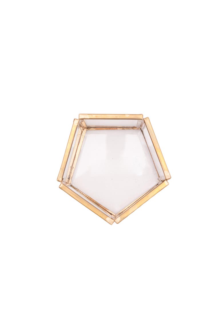 Luminary Taper Glass Candle Holder, Alternate, color, Gold
