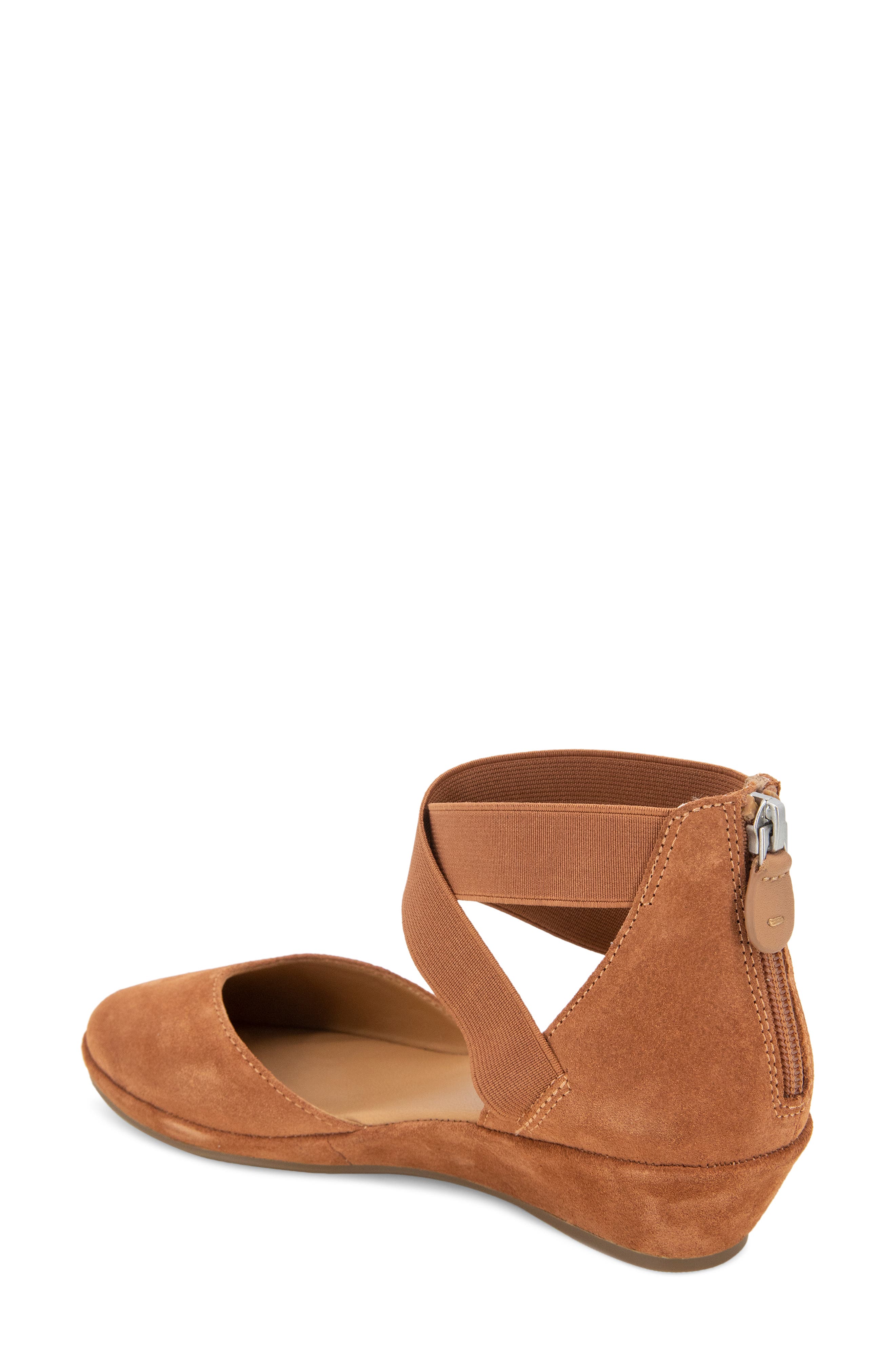 Signature Noa Elastic Strap d'Orsay Sandal, Alternate, color, MID BROWN SUEDE
