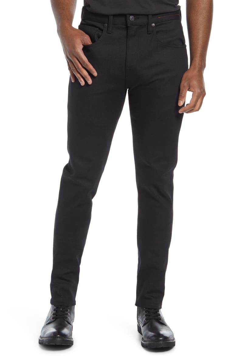 The Scissors Slim Tapered 10.5-Ounce Stretch Selvedge Jeans, Main, color, BLACK RAW