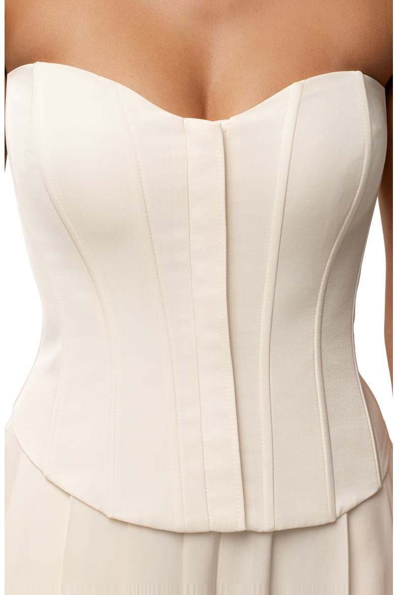 VIiv Satin Strapless Bustier Top, Alternate, color, CREAM