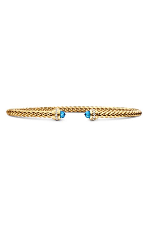 Classic Cablespira® 18K Yellow Gold & Diamond Bracelet, 3mm
