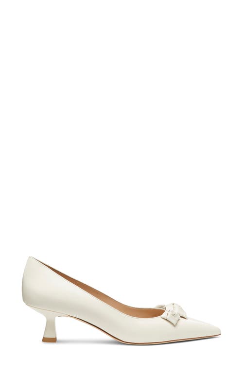 Stuart Weitzman Stuart Rosie Calfskin Kitten Pumps In White