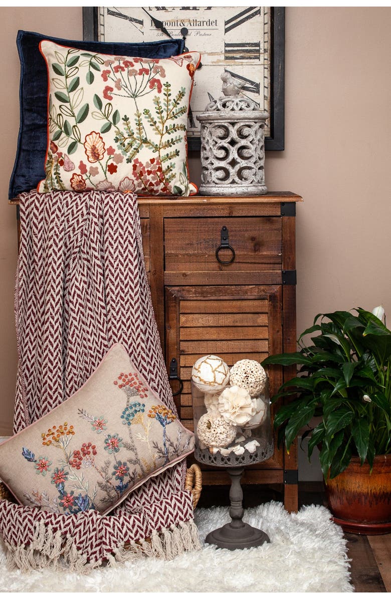 PARKLAND COLLECTION Sara Transitional Burgundy 52" x 67" Woven Handloom Throw, Alternate, color, Burgundy