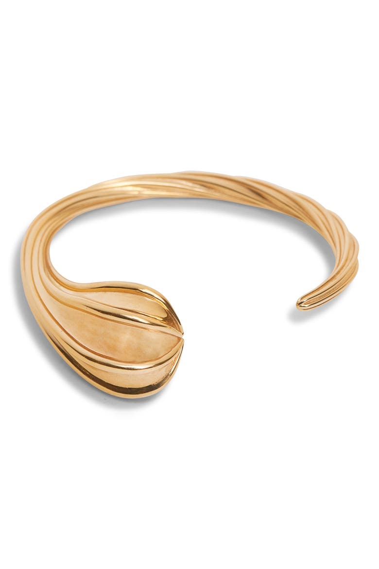 Closed Bud Cuff Bracelet, Main, color, 8120 YELLOW GOLD