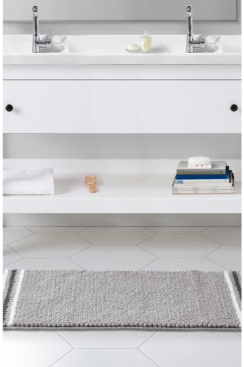 Aiden Jacquard Chenille Bath Runner, Alternate, color, LIGHT GREY
