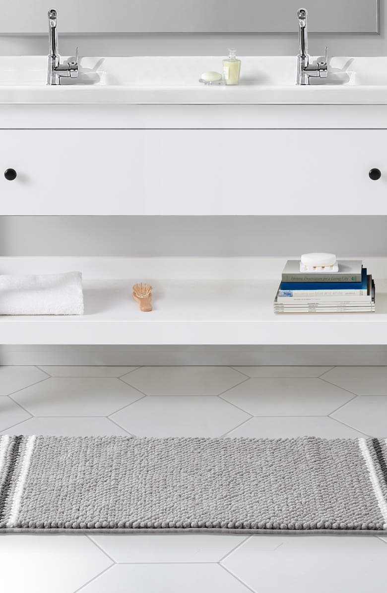 VCNY HOME Aiden Jacquard Chenille Bath Runner, Alternate, color, Light Grey