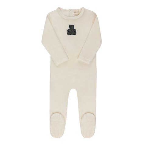 Velour Plaid Bear Collection - Footie