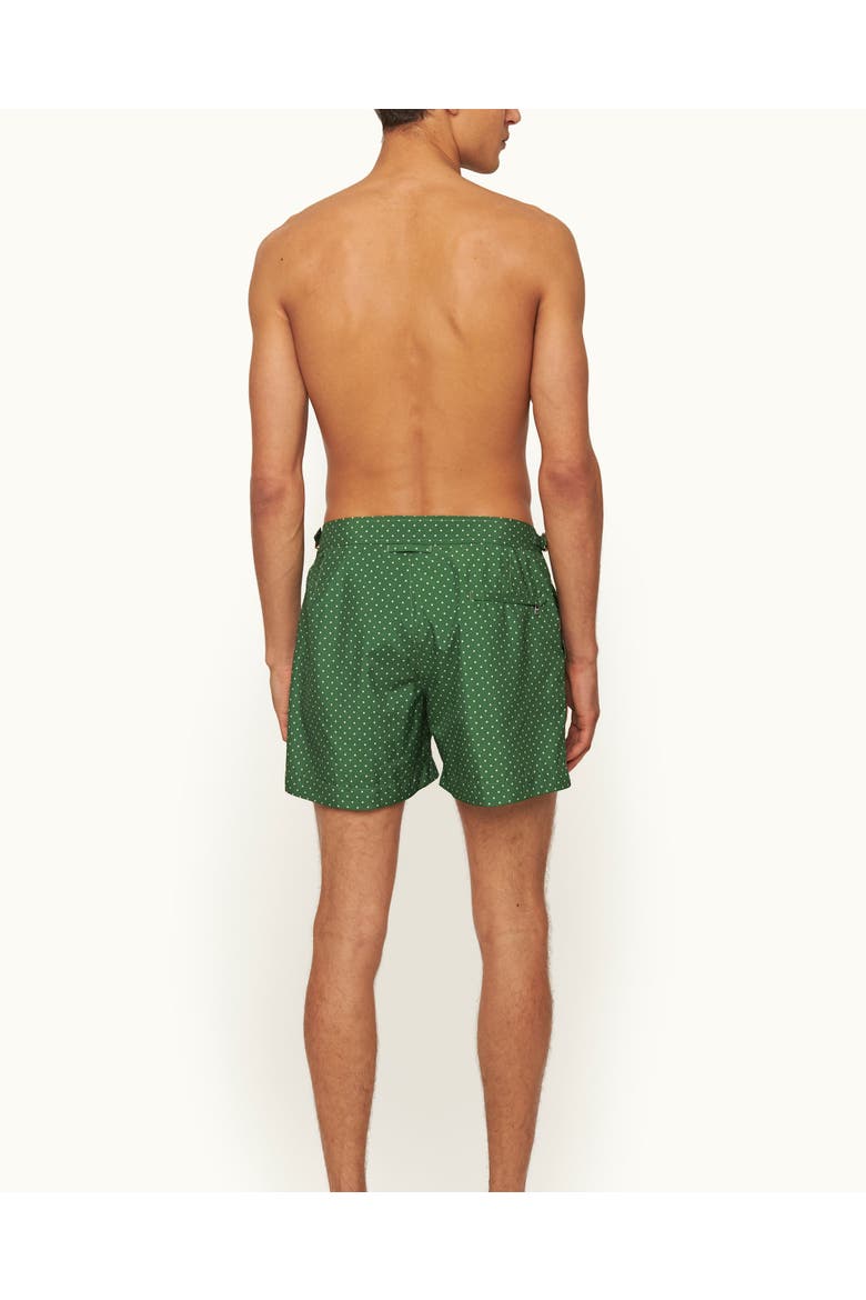 Setter Polka-Dot Tailored-Fit Swim Shorts, Alternate, color, Agave Green