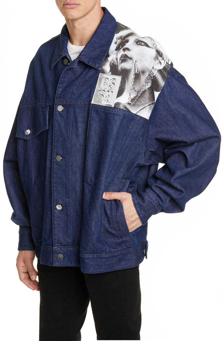 Raf Simons Punkette Oversize Denim Jacket, Alternate, color,
