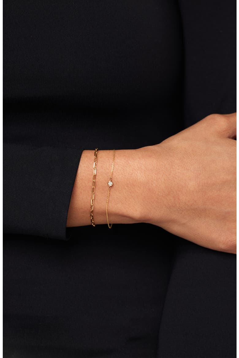 Solid Yellow Gold - Medium Paperclip Bracelet, Alternate, color, Gold
