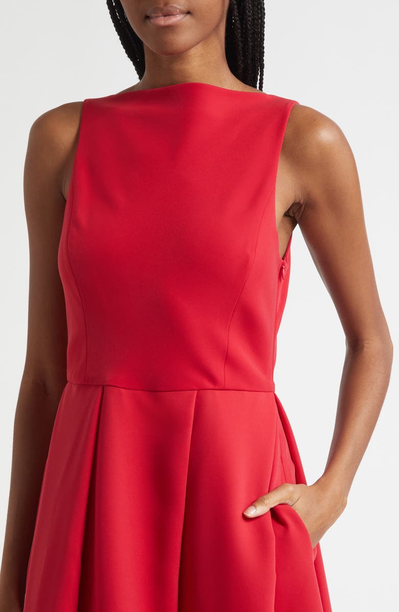 Emporio Armani Techno Cady Sleeveless Maxi Dress, Alternate, color, Solid Medium Red