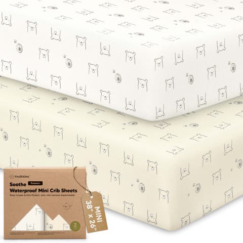 2-Pack Soothe [Protect+] Waterproof Mini Crib Sheets
