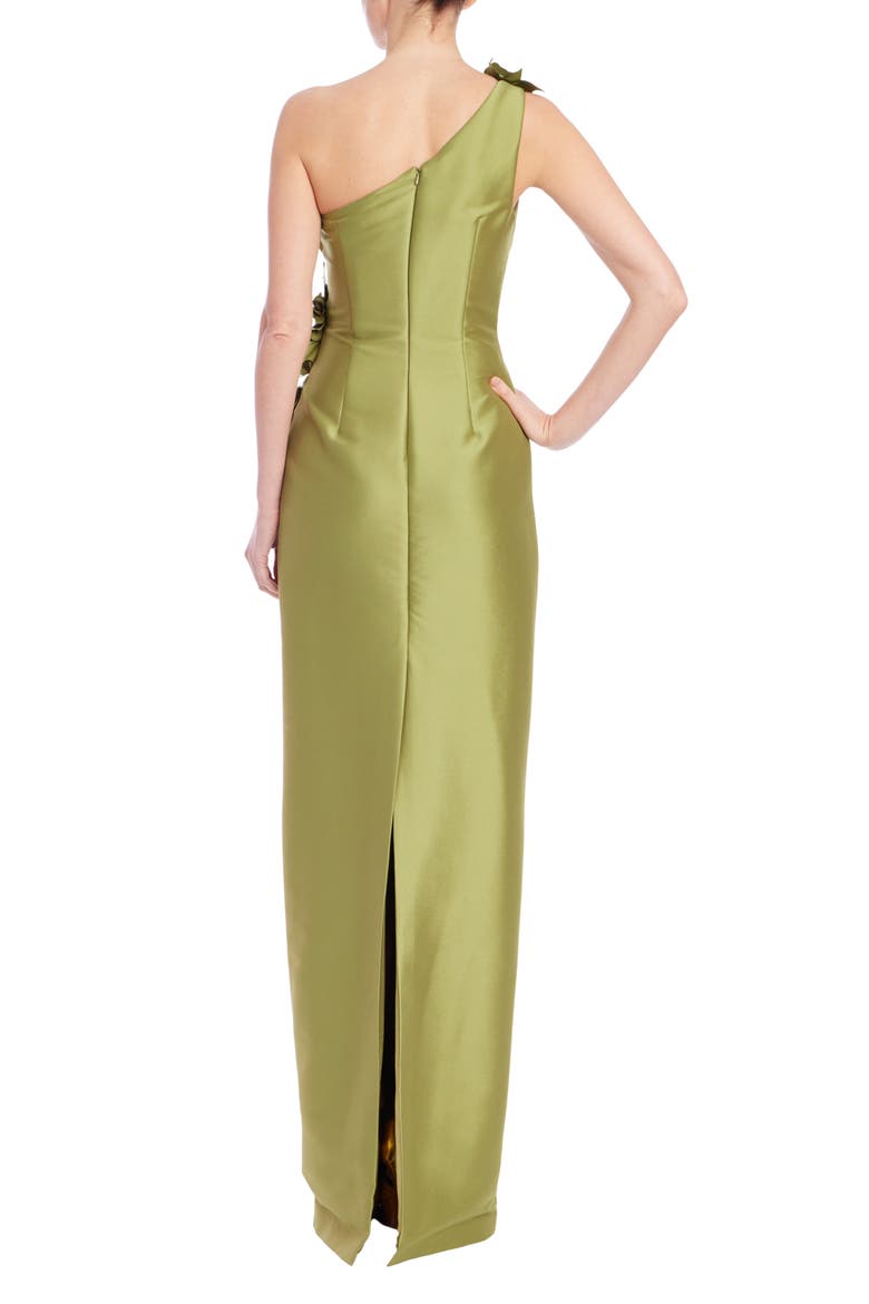 Floral Embellished Column Gown, Alternate, color, CHARTREUSE