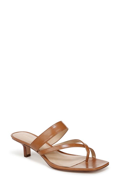 Veronica Beard Alanis Leather Crisscross Slide Sandals In Honey