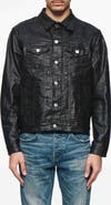 PURPLE BRAND Creased Film Coated Cotton Trucker Jacket