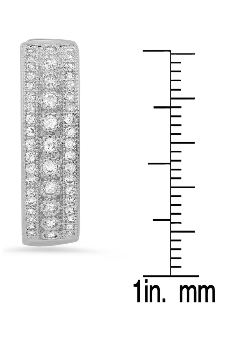 Simulated Diamond Hoop Earrings, Alternate, color, METALLIC