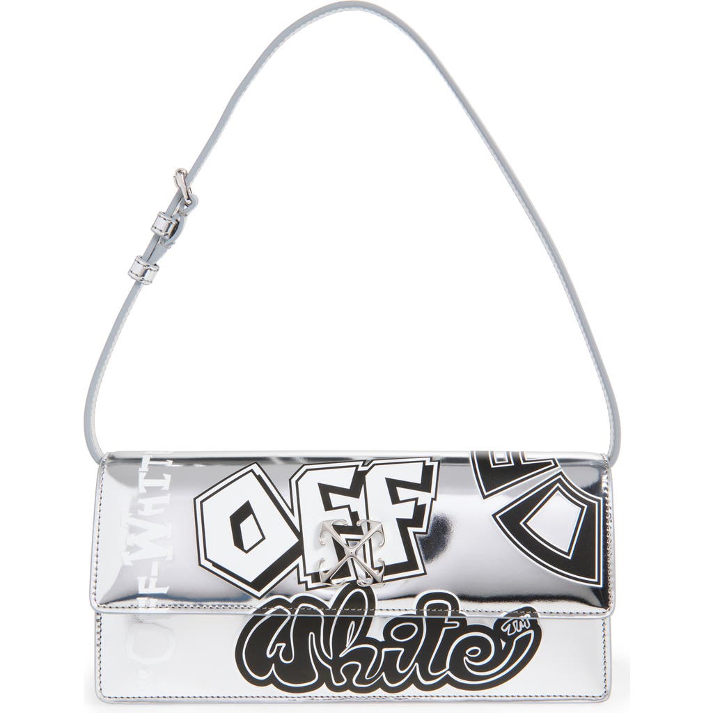 Off-white Silver Jitney 1.0 Shoulder Bag In Silver - Black
