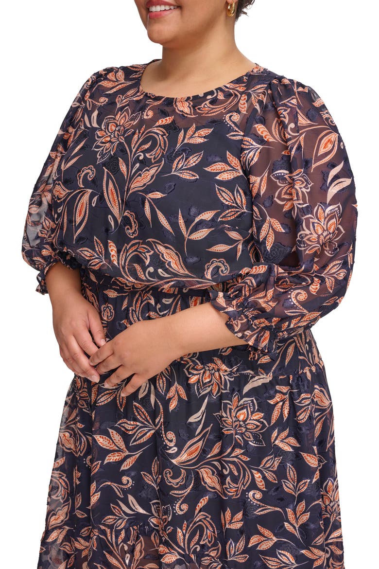 High-Low Midi Dress, Alternate, color, NAVY