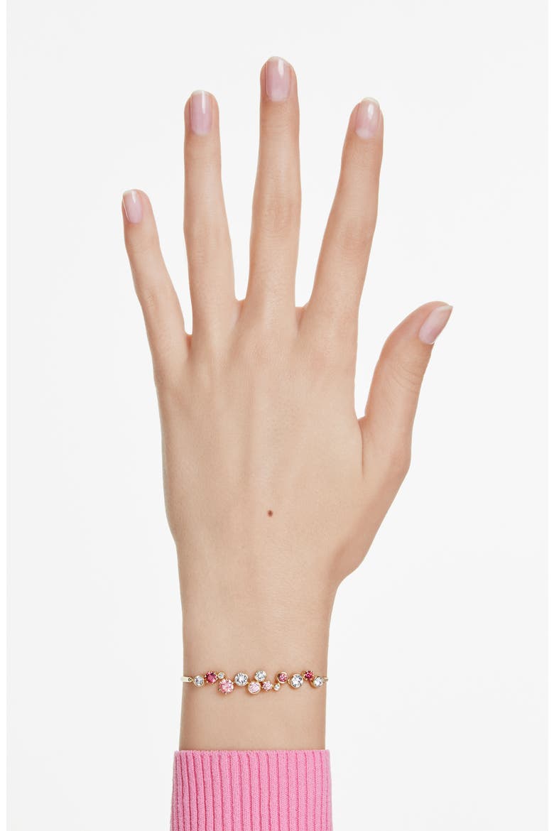 Constella Crystal & Zirconia Bracelet, Alternate, color, GOLD/ RED