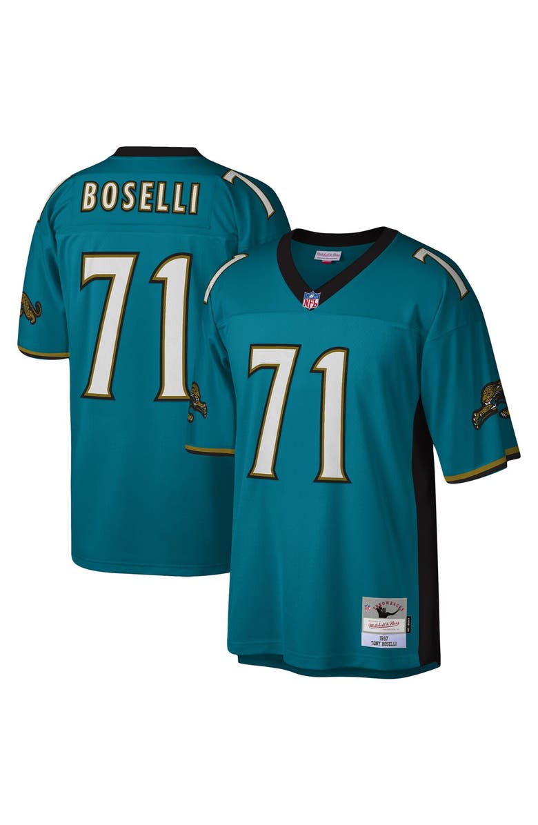 Mitchell & Ness Men's Mitchell & Ness Tony Boselli Teal Jacksonville Jaguars Legacy Replica Jersey, Main, color, Teal