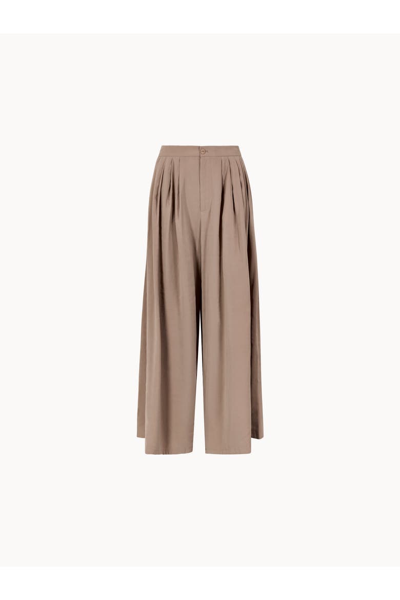 Pleat Detail Super Wide Trouser, Alternate, color, Stone