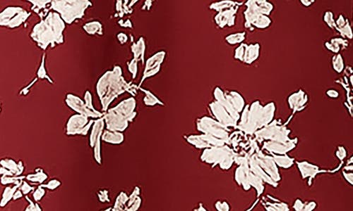 Standards & Practices Floral Wrap Bodice Midi Dress In Red