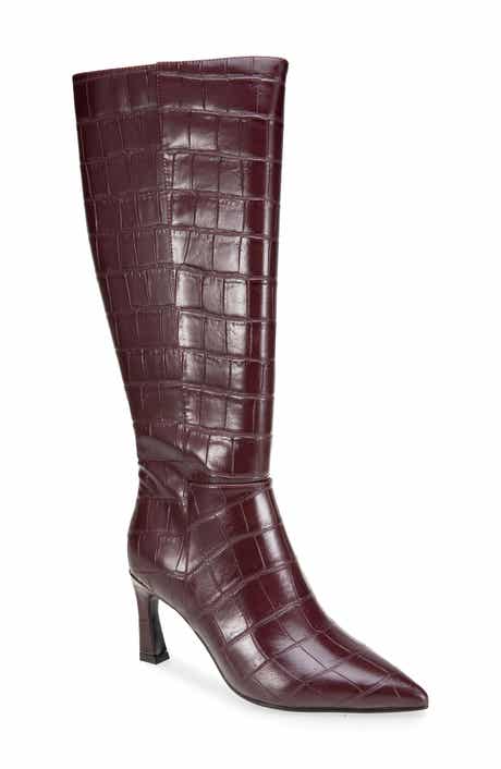 Kyla Croc Embossed Faux Leather Tall Boot