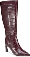 RM Rebecca Minkoff Kyla Croc Embossed Faux Leather Tall Boot