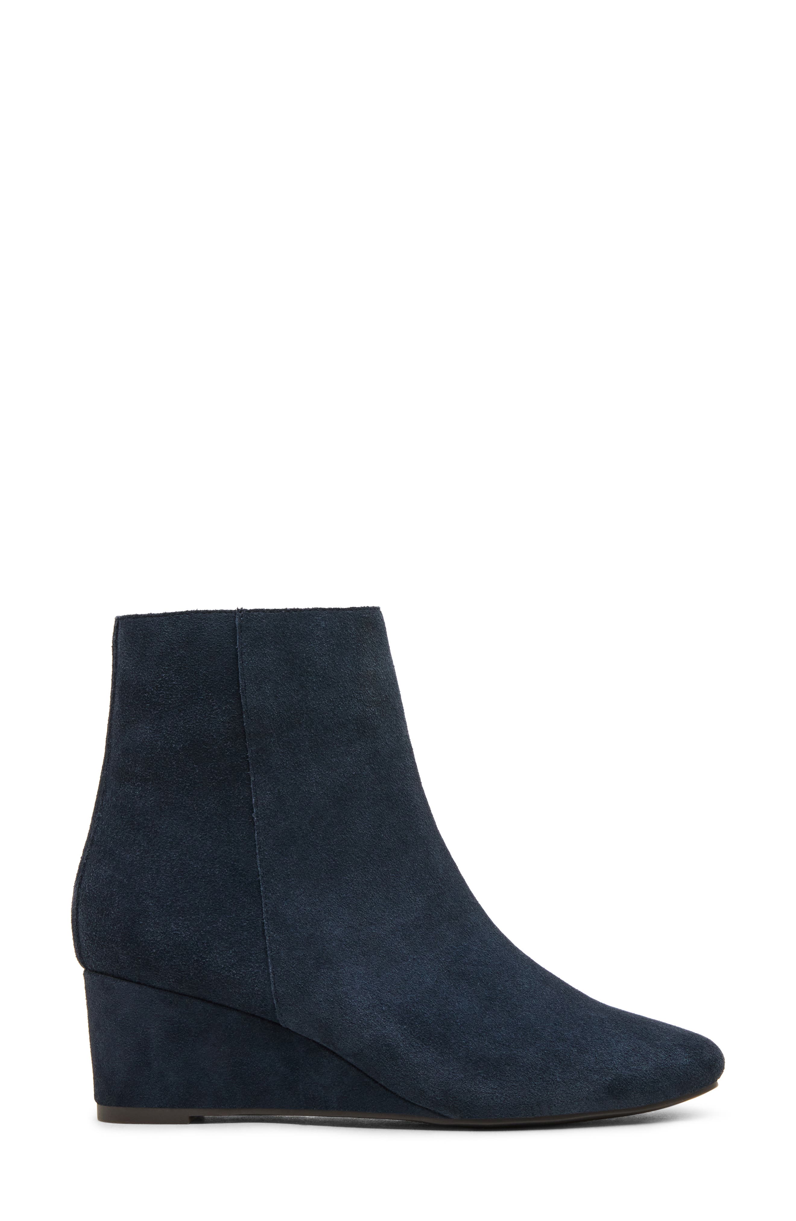 Blithe Waterproof Leather Wedge Bootie, Alternate, color, NAVY SUEDE