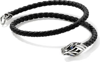 John Hardy Naga Wrap, Leather, Sterling Silver, Blue John Hardy Naga Wrap, Leather, Sterling Silver, Blue